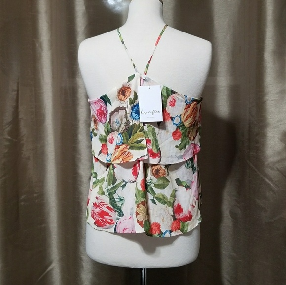 LOVE, FIRE Cream Floral Layered Top - Picture 3 of 8